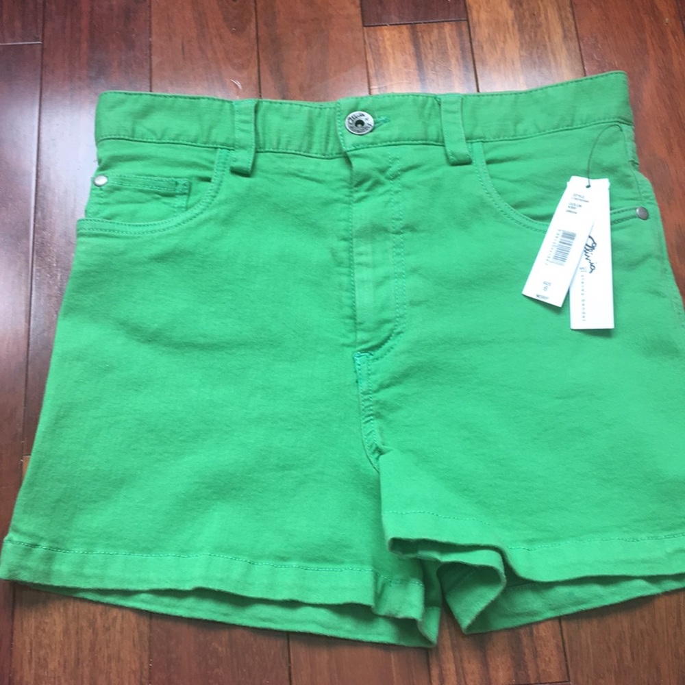 Alice and Olivia Green Denim Shorts Size 6